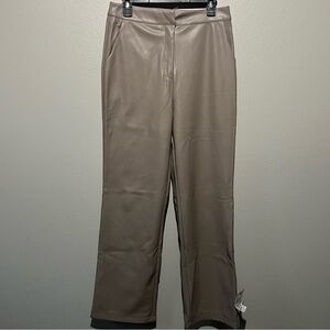 ASOS- NEW Straight Leg Neutral Faux Leather pants in Size U.S 8